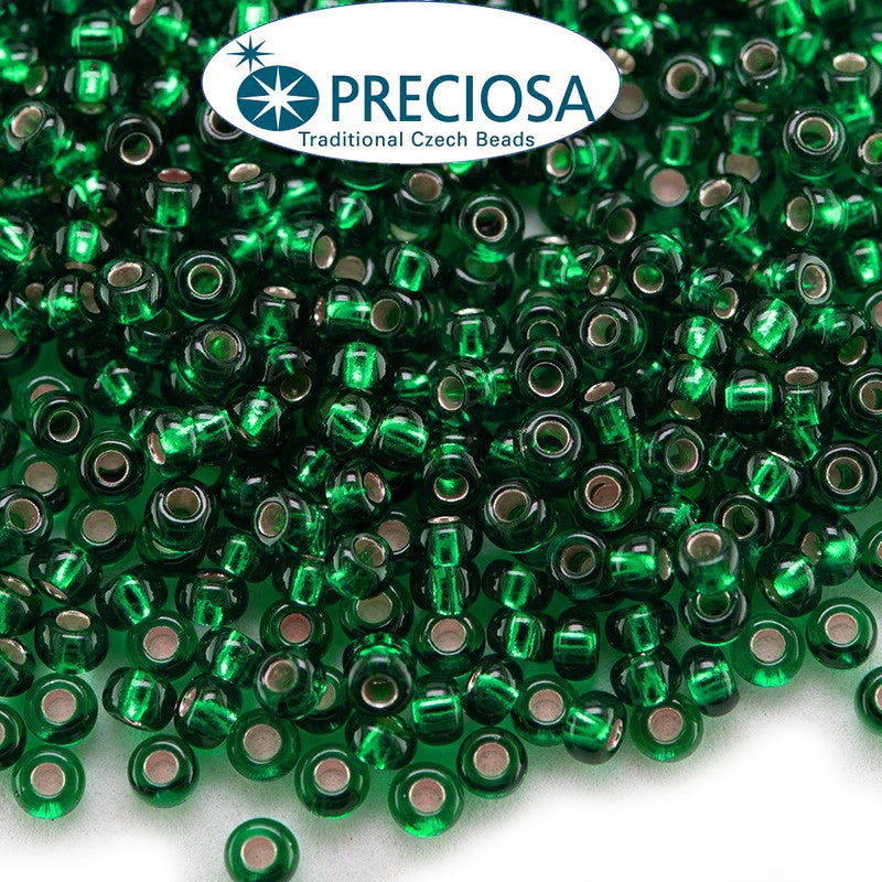 Preciosa Czech Glass Seed Beads 6/0 Size (4mm) Sold Per pack of 20 Grams, Teal Silver line Color
