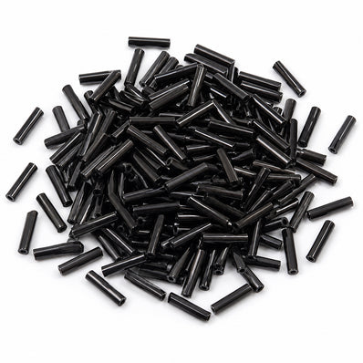 SALE, 100grams, Jet Black Bugle Beads 2x10mm – 100 Grams Pack | Black Glass Tube Beads for Jewelry Making, Embroidery, Bead Weaving & DIY Crafts