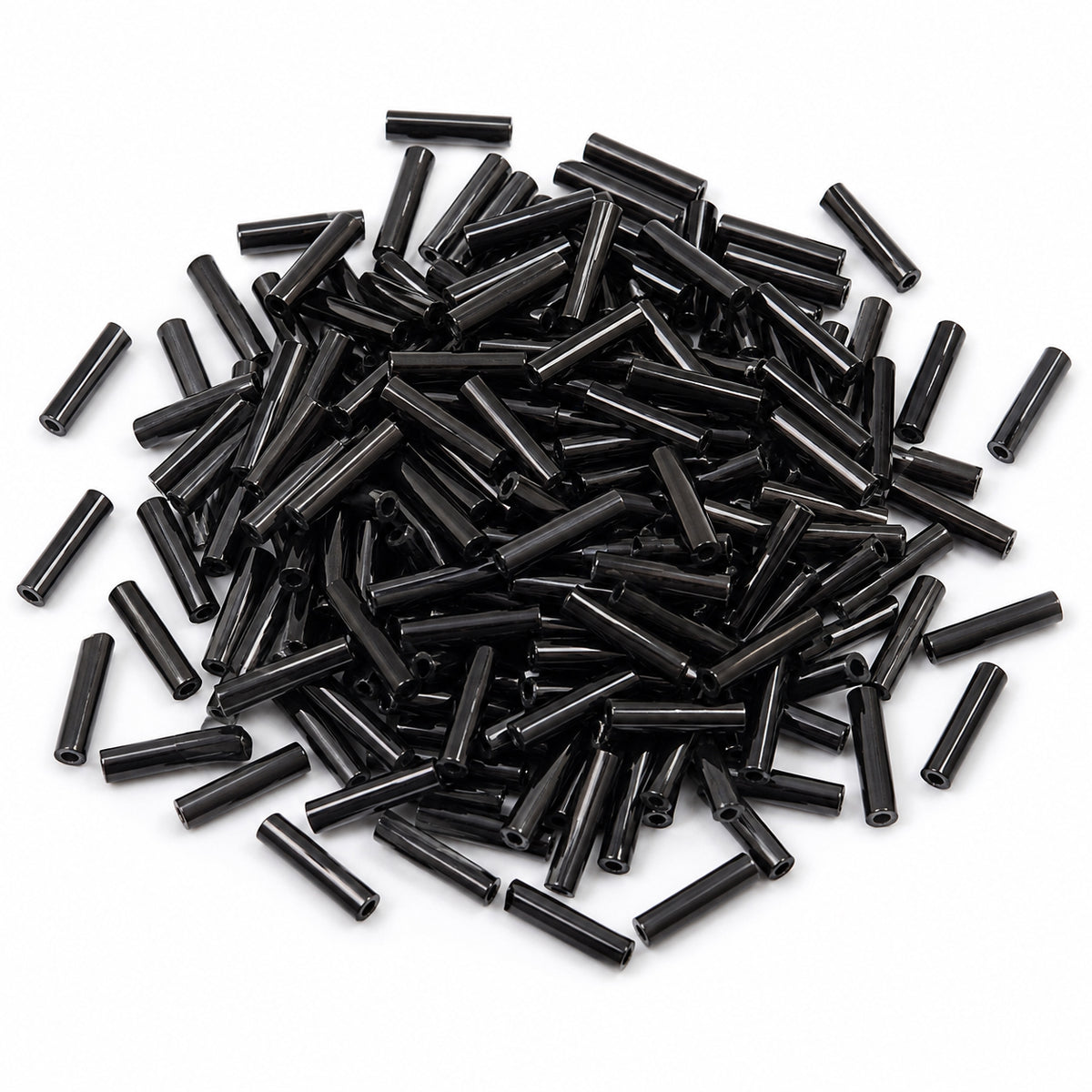 SALE, 100grams, Jet Black Bugle Beads 2x10mm – 100 Grams Pack | Black Glass Tube Beads for Jewelry Making, Embroidery, Bead Weaving & DIY Crafts