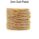 85 Cm Long' Best Quality 2mm very thin 18k gold plated chain for jewelry making