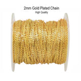 85 Cm Long' Best Quality 2mm very thin 18k gold plated chain for jewelry making