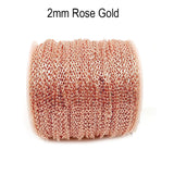 85 Cm Long Best Quality 2mm very thin Rose gold plated chain for jewelry making