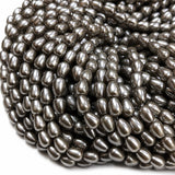 6x8mm Gunmetal Grey Glass Pearl Teardrop Beads, Metallic Grey Pearl Drop Beads for Earrings, Necklaces & DIY Jewelry Making, 95–96pcs Strand