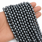 6x8mm Gunmetal Grey Glass Pearl Teardrop Beads, Metallic Grey Pearl Drop Beads for Earrings, Necklaces & DIY Jewelry Making, 95–96pcs Strand