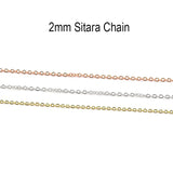 85 Cm Long' Best Quality 2mm very thin 18k gold plated chain for jewelry making