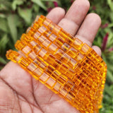 1 String/Line Crystal Fire Polished Glass Beads Cube Shape