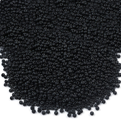 100 grams, Black Seed Beads 2mm (11/0) – 100 Grams Pack | Sale Lot Factory Overstock Glass Seed Beads for Jewelry Making, Embroidery & DIY Crafts