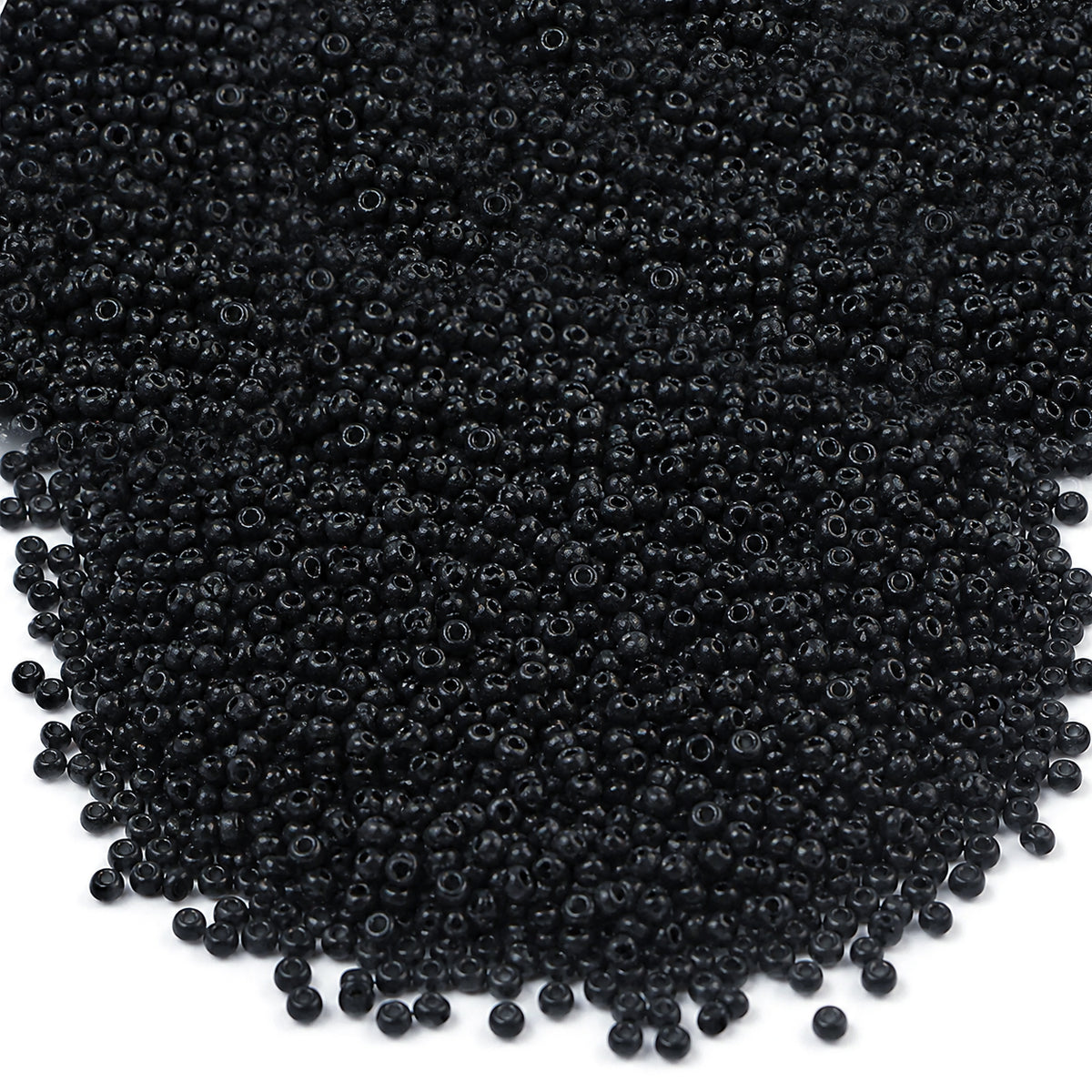 100 grams, Black Seed Beads 2mm (11/0) – 100 Grams Pack | Sale Lot Factory Overstock Glass Seed Beads for Jewelry Making, Embroidery & DIY Crafts