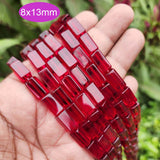 1 String/Line Crystal Fire Polished Glass Beads Cube Shape