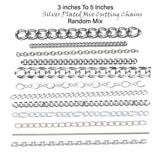 50 PIECES PACK OF ASSORTED SILVER CHAIN' CUTTING SIZE OF 3-5 INCHES' ASSORTMENT OF MULTIPLE DESIGNS AND SIZES