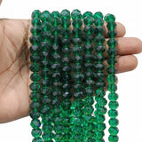 10x8mm Emerald Green Faceted Glass Crystal Beads – 58-60 Beads/String