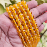 8 MM' OM YELLOW' CITRINE HYDRO GLASS BEADS' 44-46 PIECES SOLD BY PER LINE PACK