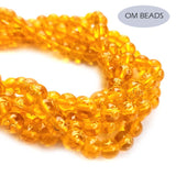 8 MM' OM YELLOW' CITRINE HYDRO GLASS BEADS' 44-46 PIECES SOLD BY PER LINE PACK