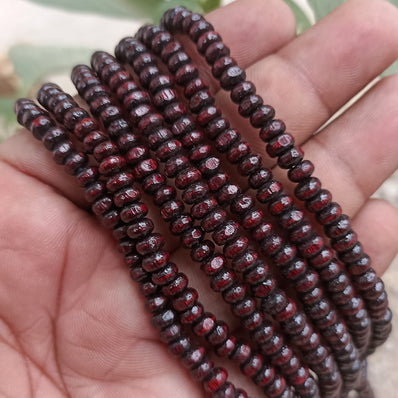 2 STRINGS/LINES PACK' 5x3 MM SIZE APPROX' DARK MAROON SHADE COLOR