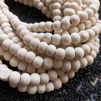 2 STRINGS/LINES PACK' 8 MM SIZE APPROX' CREAM COLOR SHADE