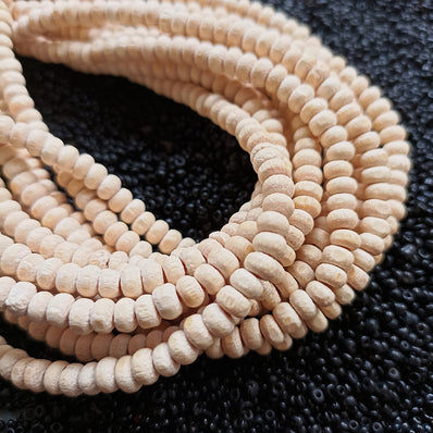 2 STRINGS/LINES PACK' 5x3 MM SIZE APPROX' CREAM COLOR SHADE