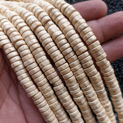2 STRINGS/LINES PACK' 8x3 MM SIZE APPROX' CREAM COLOR SHADE