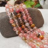 CHERRY QUARTZ' 1 STRING/LINE PACK OF 8 MM 45-46 BEADS APPROX