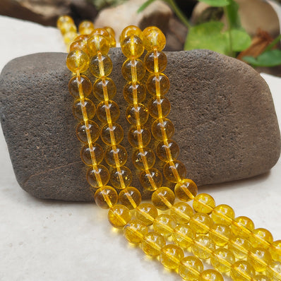 NATURAL CITRINE (HEATED) 1 STRING/LINE PACK OF 8 MM 45-46 BEADS APPROX