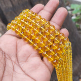 NATURAL CITRINE (HEATED) 1 STRING/LINE PACK OF 8 MM 45-46 BEADS APPROX
