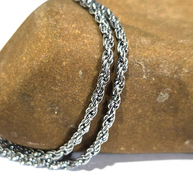 1 PIECE PACK' 22 INCHES FANCY RHODIUM SILVER CHAINS