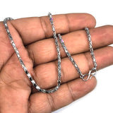 1 PIECE PACK' 22 INCHES FANCY RHODIUM SILVER CHAINS