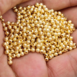 1000 Pcs Pack Kharbuja Pumpkin Shape Metal Ball, 3 mm size, Gold Plated