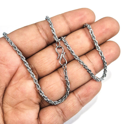 1 PIECE PACK' 22 INCHES FANCY RHODIUM SILVER CHAINS