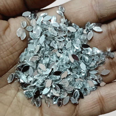 500 Pcs Boat Shape Acrylic Rhinestones Flat Back Approx size shown on images
