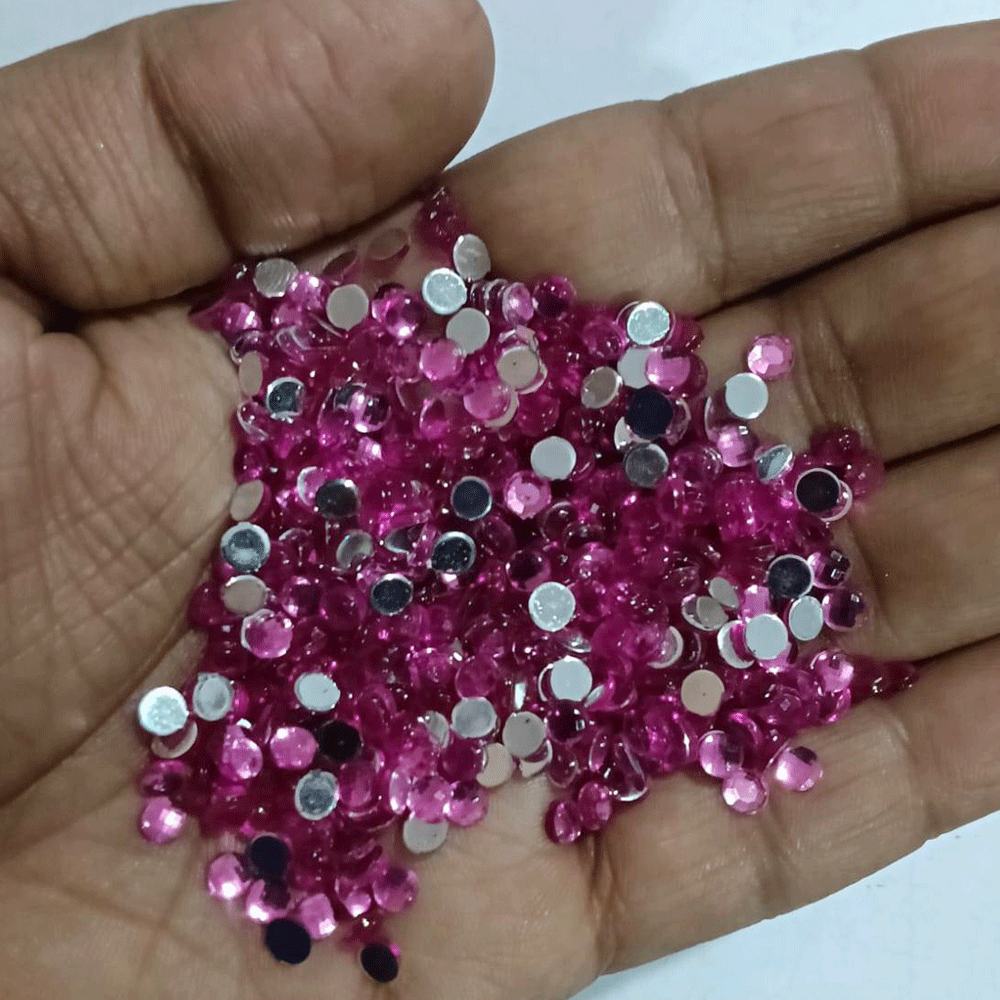 500 Pcs pack Round Acrylic stone for adornment Size mentioned on image