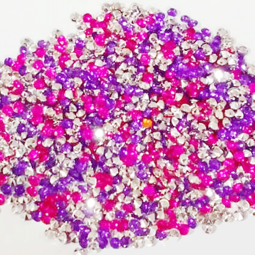 1000pcs Pointed Acrylic stone, size approx 3mm purple blue color