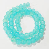 PER LINE, 8MM SIZE JADE REPLICA FINE QUALITY OF GLASS BEADS FOR JEWELRY MAKING, APPROX 48~51 BEADS