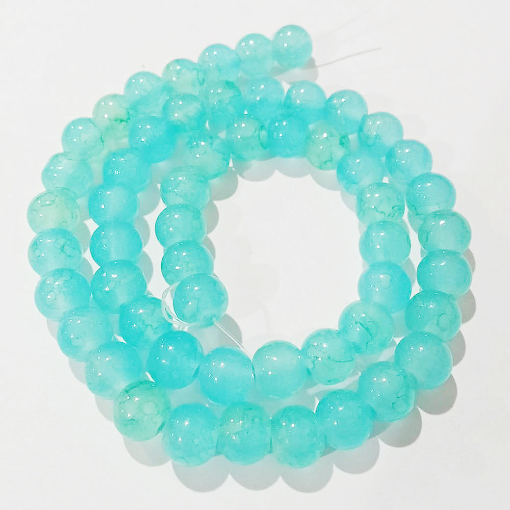 PER LINE, 8MM SIZE JADE REPLICA FINE QUALITY OF GLASS BEADS FOR JEWELRY MAKING, APPROX 48~51 BEADS