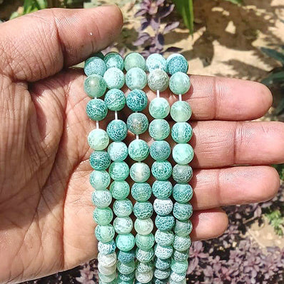 1 LINE/STRING PACK' 8 MM APPROX' 46-48 PIECES BEADS DRAGON VEIN MATT AGATE BEADS