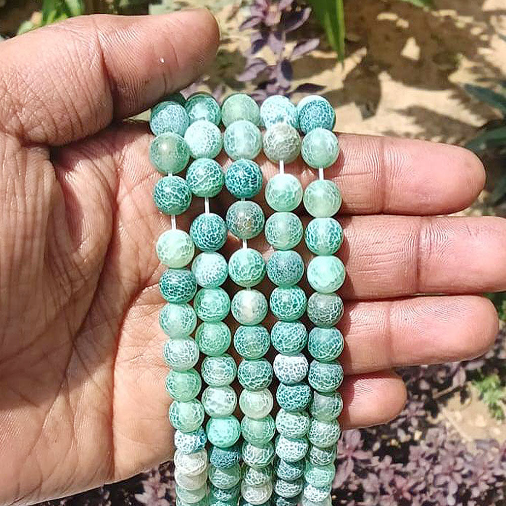 1 LINE/STRING PACK' 8 MM APPROX' 46-48 PIECES BEADS DRAGON VEIN MATT AGATE BEADS