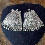 1 PAIR PACK' 47x49 MM APPROX SILVER PLATED EARRING BASE' USED IN DIY JEWELLERY MAKING