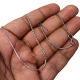 18 INCHES LONG' FANCY SIZE APPROX 1-1.5 MM JEWELRY CHAIN BEST QUALITY LONG LASTING SILVER PLATED SOLD BY PER PIECE PACK