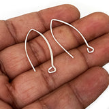 10 PIECES PACK' (5 PAIRS) PACK' APPROX 30 MM LONG' HANDMADE HAMMERED EAR HOOKS JEWELLERY FINDING' SILVER BRASS PLATED