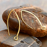 10 PIECES PACK' (5 PAIRS) PACK' APPROX 30 MM LONG' HANDMADE HAMMERED EAR HOOKS JEWELLERY FINDING' GOLD BRASS PLATED