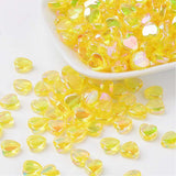 100 Pcs Pkg. Small Heart Beads Fine quality of Acrylic Material for Jewelry Making, Yellow Color
