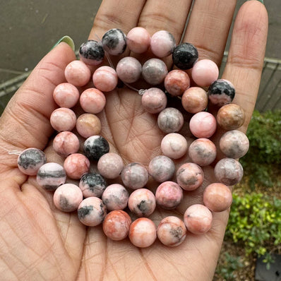 PINK ZEBRA JASPER' 1 STRING/LINE PACK OF 8 MM 45-46 BEADS APPROX