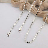5 PCS BALL CHAIN 18 INCHES LONG SILVER PLATED , NO CLASPS AND JUMP RING 3MM BALL