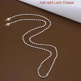 5 PCS BALL CHAIN 18 INCHES LONG SILVER PLATED , NO CLASPS AND JUMP RING 3MM BALL