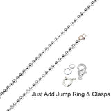 5 Pcs Ball Chain 20 Inches Long Silver plated , NO Clasps and Jump ring