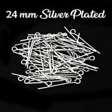 50 Grams Pack, Approx 000~000 Pcs in a Pack 24mm Small Size Stainless steel eye pin (Loop pin) in 23 Gauge wire for