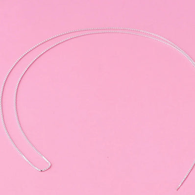 Very Thin Silver Plated Box Chain 90-95 Cm' Long Chain' 0.75mm – Dainty Chain for Jewelry Making, Shop elegant 0.75mm silver plated box chain.