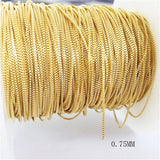 Very Thin Gold Plated Box Chain 90-95 Cm' Long Chain' 0.75mm – Dainty Chain for Jewelry Making, Shop elegant 0.75mm gold plated box chain.