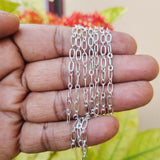 1 Meter Pkg. Silver plated Premium quality anti tarnish loose chain for jewelry making in size about 3mm