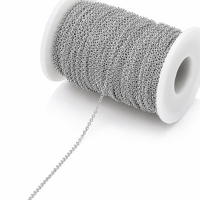 Chain by Meter – 1.6mm Rhodium Plated Sitara Jewelry Chain | Tarnish Resistant | Premium Quality