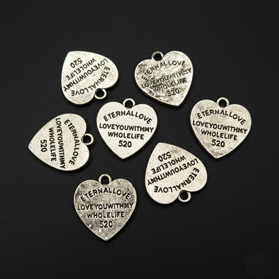 10pcs heart charms for jewelry making